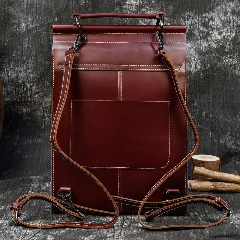 Stylish Genuine Leather Unisex Cowhide Neutral Backpacks