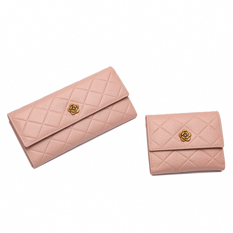 Women's First Layer Cowhide Multiple Slots Genuine Ladies Wallets