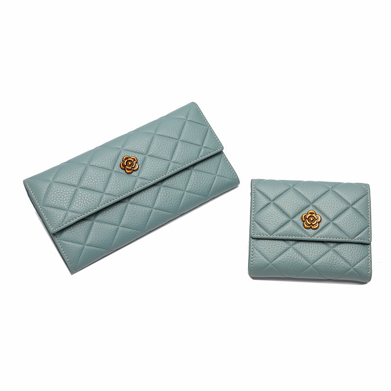 Women's First Layer Cowhide Multiple Slots Genuine Ladies Wallets