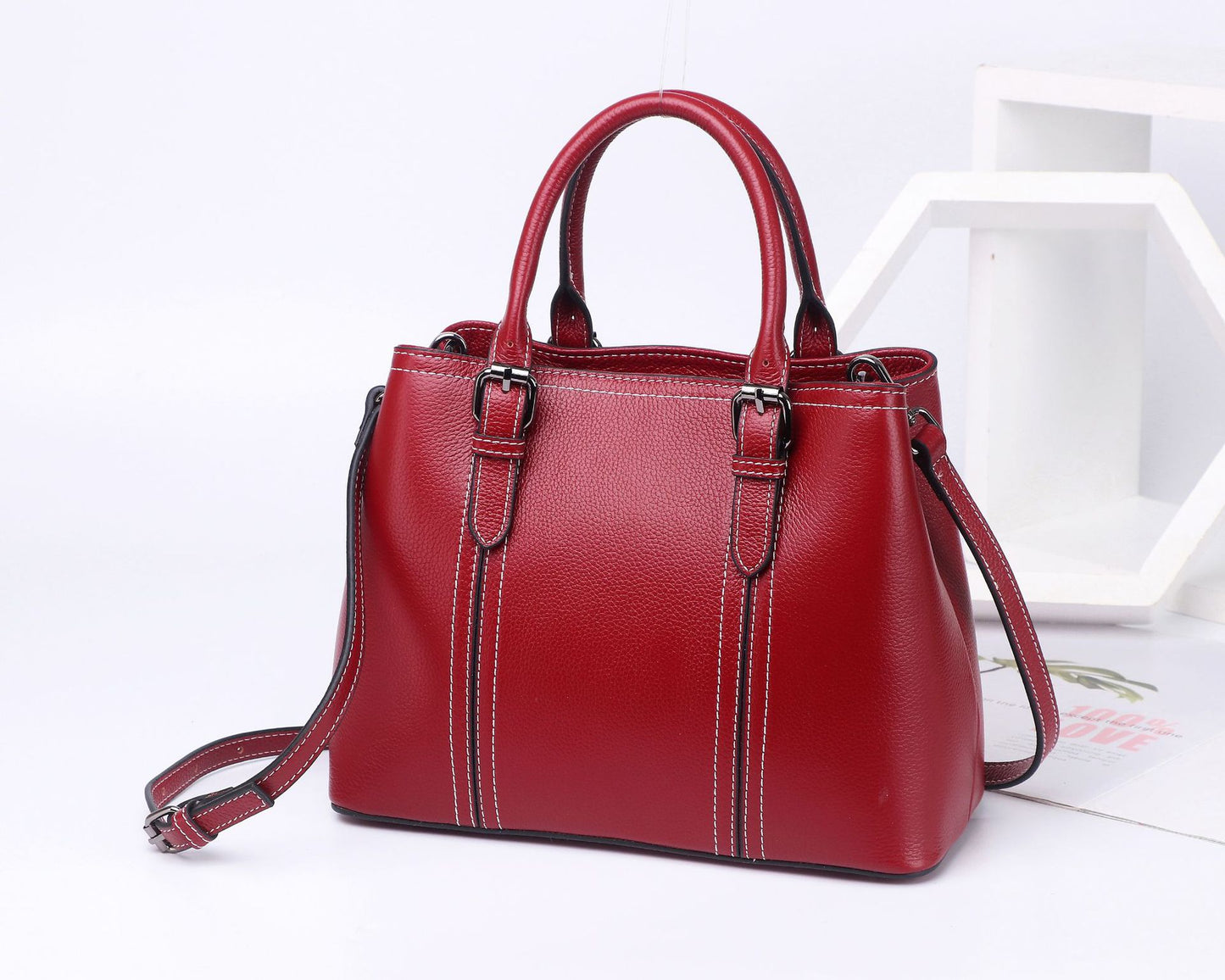 Women's First Layer Cowhide Large Capacity Commuter Handbags