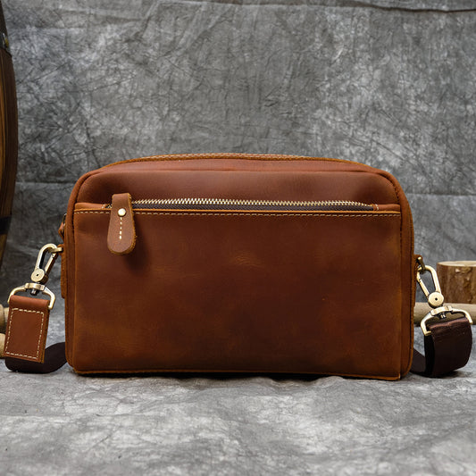 Retro Genuine Leather Clutch Unisex Crazy Men's Handbags
