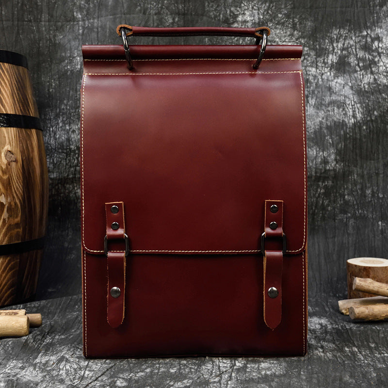 Stylish Genuine Leather Unisex Cowhide Neutral Backpacks