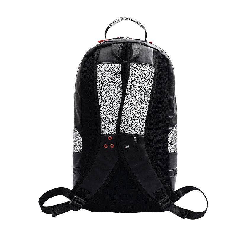 Black White Cement Crack Unisex Basketball Backpacks
