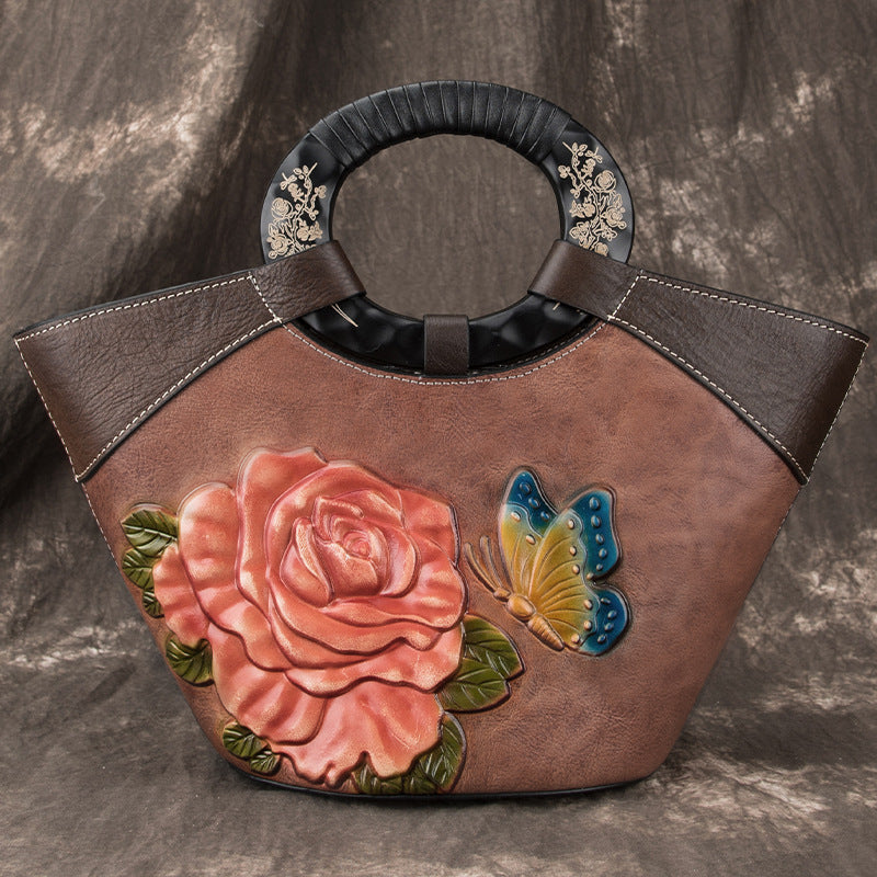 Women's Genuine Leather First Layer Cowhide Retro Handbags