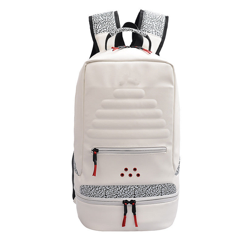 Black White Cement Crack Unisex Basketball Backpacks