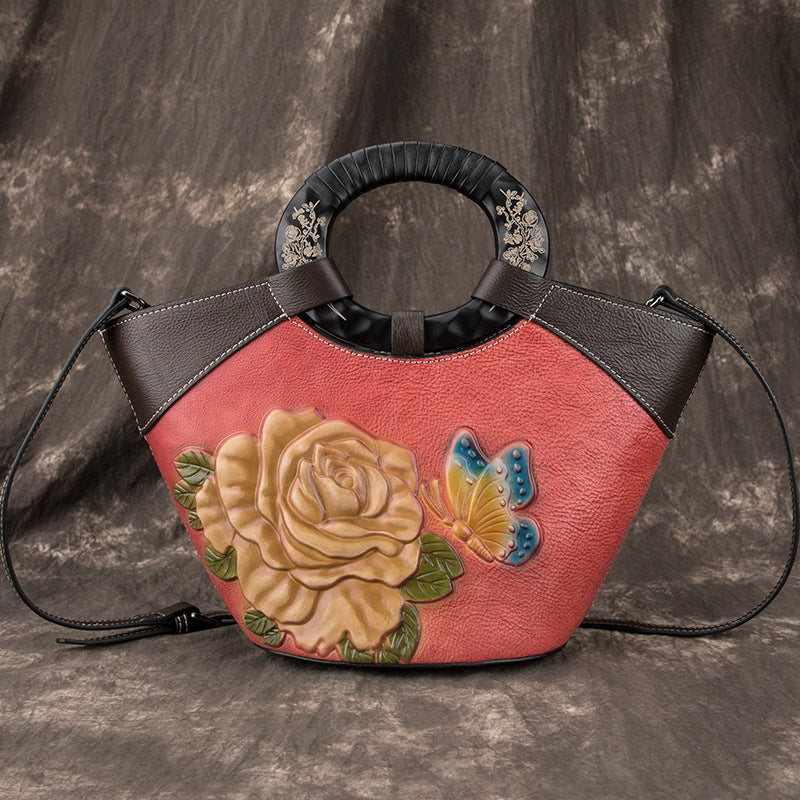 Women's Genuine Leather First Layer Cowhide Retro Handbags
