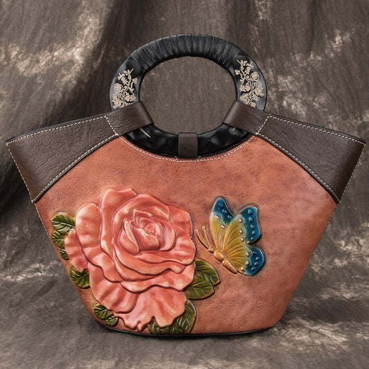 Women's Genuine Leather First Layer Cowhide Retro Handbags