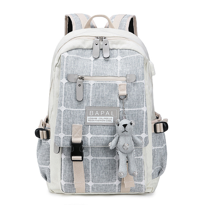 Women's Double Canvas Large Capacity High Junior Backpacks