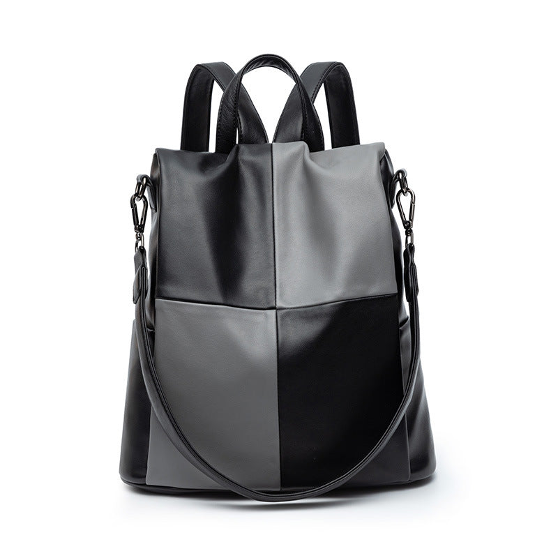 Women's Style Versatile Fashion Soft Leather Large Backpacks