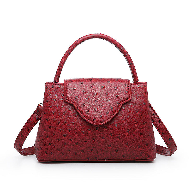 Women's Ostrich Grain Snake Pattern Lace Portable Shoulder Bags