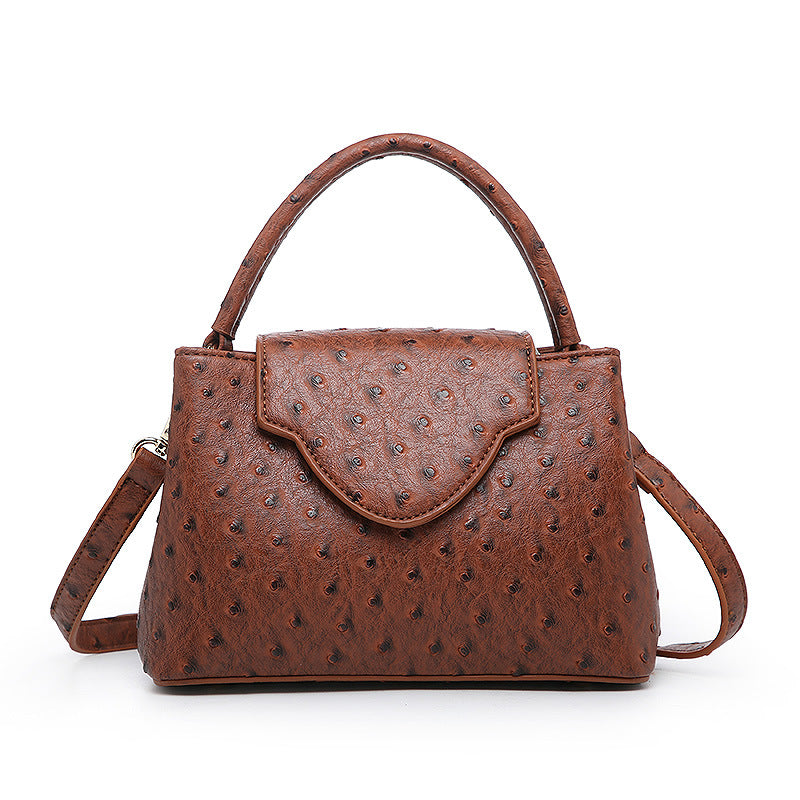 Women's Ostrich Grain Snake Pattern Lace Portable Shoulder Bags