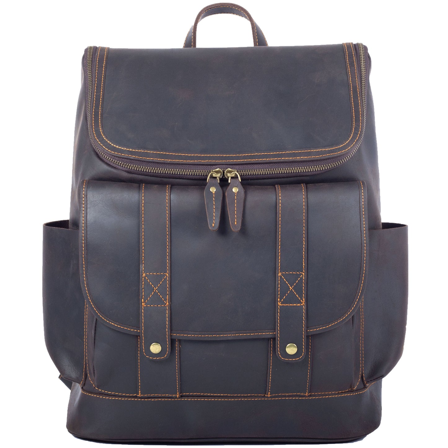 Men's Retro Large Capacity First Layer Leather Backpacks