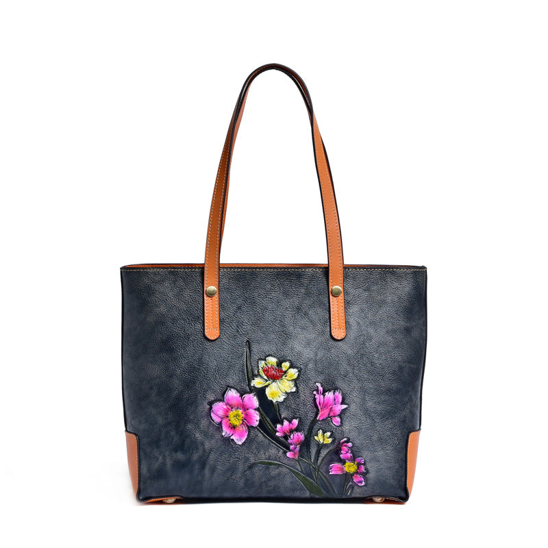 Women's First Layer Cowhide Retro Cattle Leather Shoulder Bags