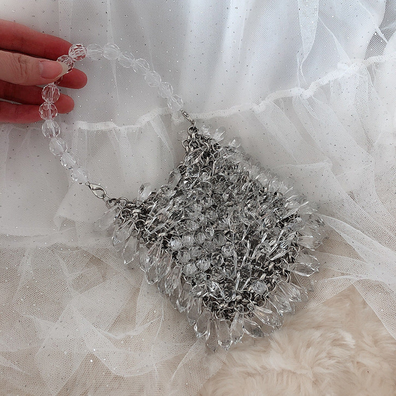 Women's Crystal Hand-woven Korean Retro Dinner Chain Bags
