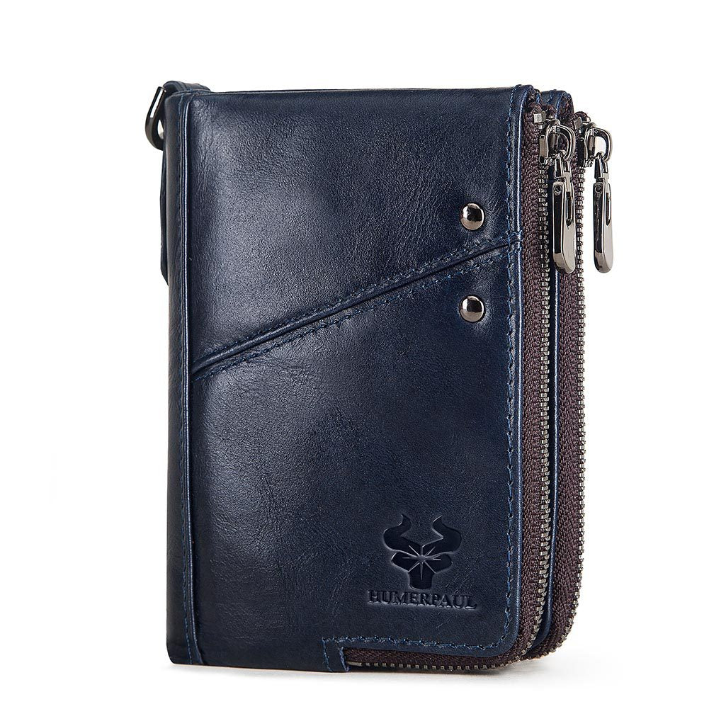 Men's Trendy Unique Paul Double Zipper Men's Wallets