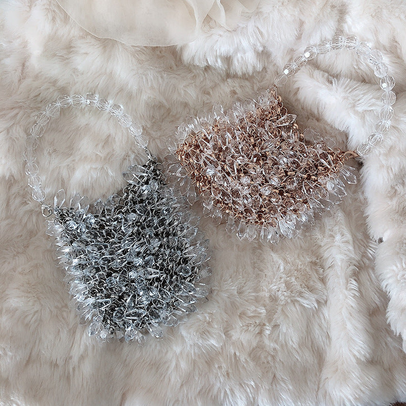 Women's Crystal Hand-woven Korean Retro Dinner Chain Bags