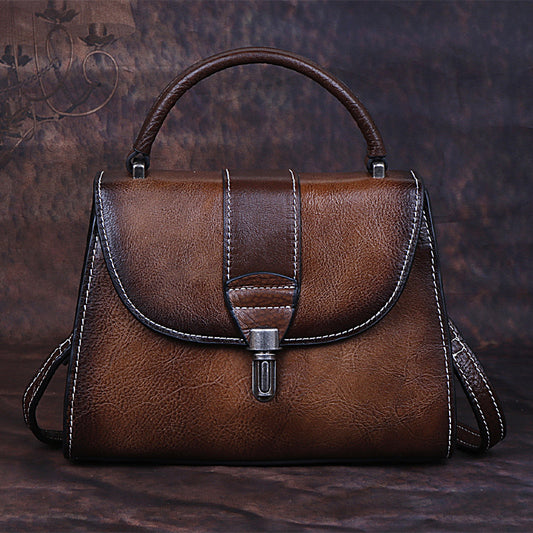First Layer Cowhide Fashion Retro Style Shoulder Bags