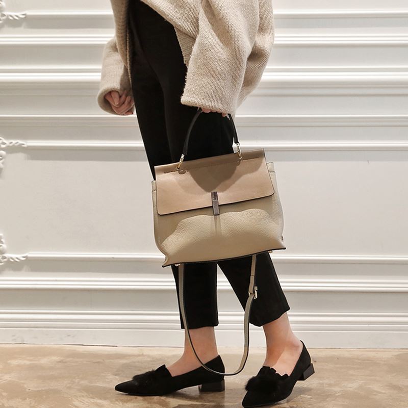 Women's Simple Retro Fashion Portable Soft Leather Shoulder Bags