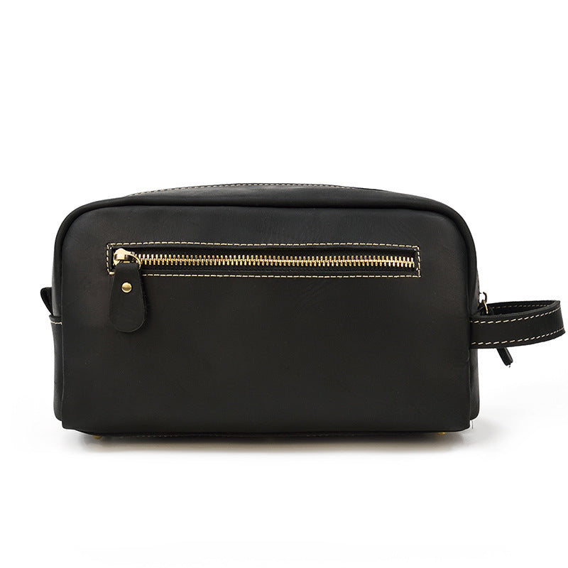 Men's Leather Clutch Retro Crazy Horse Neutral Wash Men's Handbags