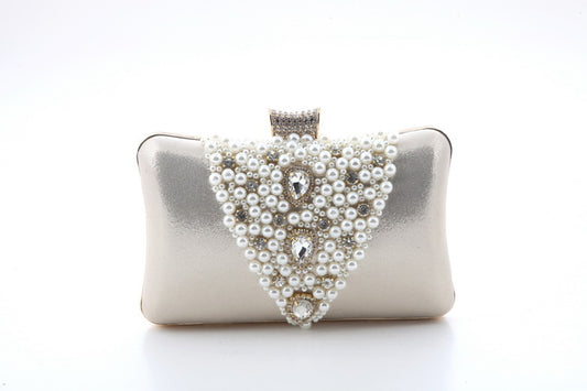 Pearl Rhinestone Cheongsam Dress Garment One Hand Shoulder Bags