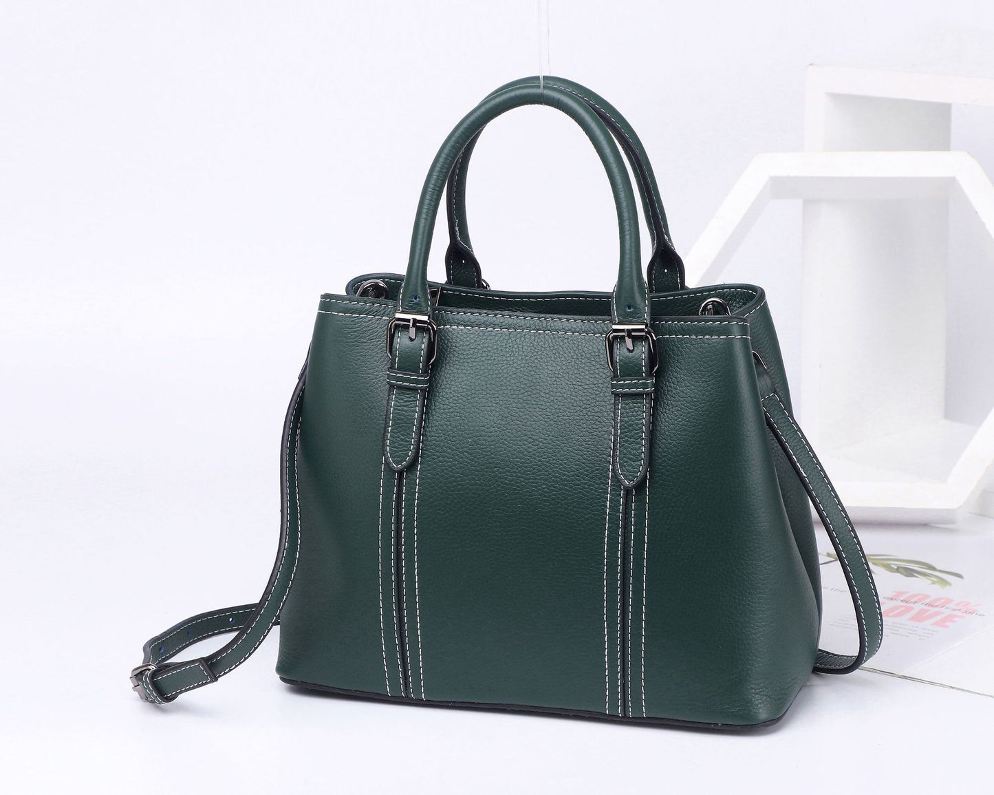 Women's First Layer Cowhide Large Capacity Commuter Handbags