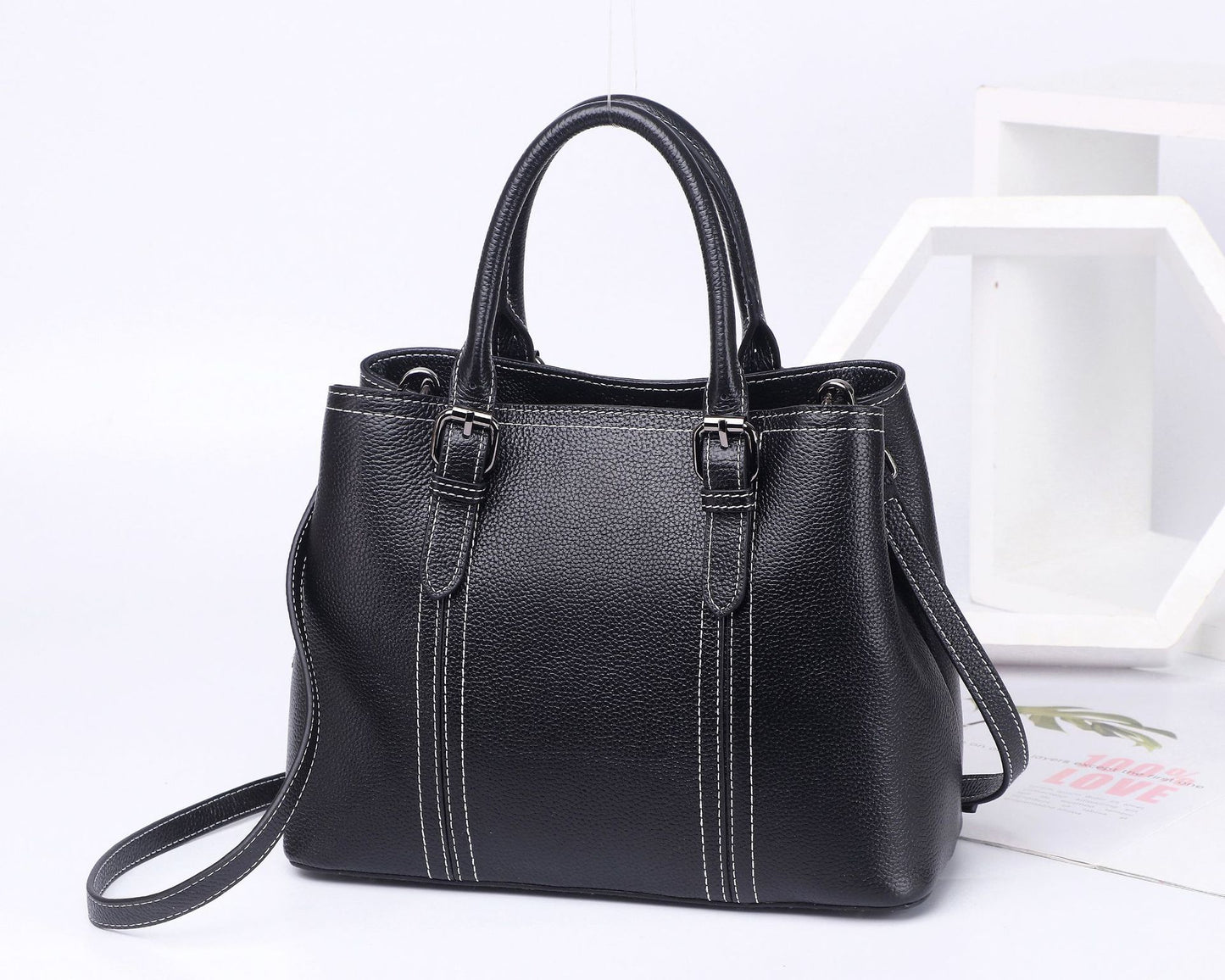 Women's First Layer Cowhide Large Capacity Commuter Handbags
