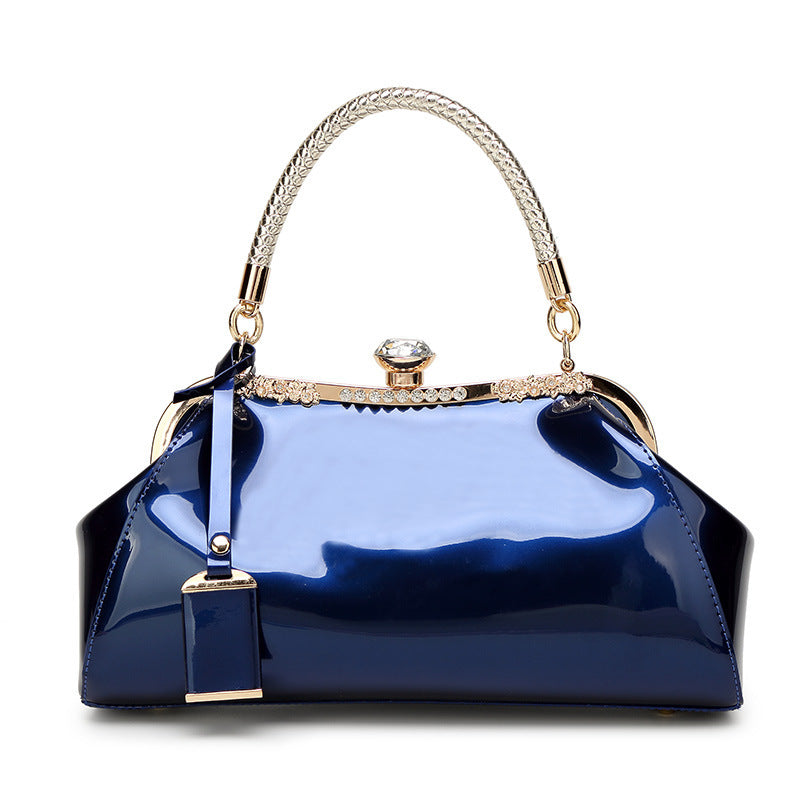 Women's Fashion Patent Leather Shiny Bride Wedding Handbags
