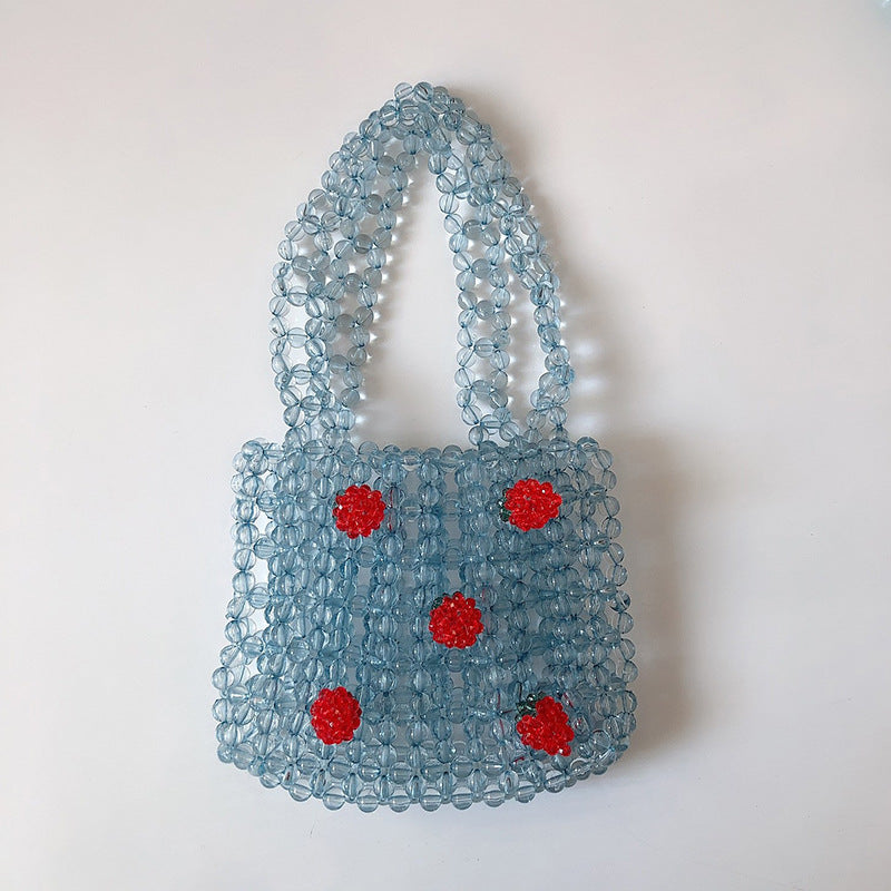 Women's Flower Transparent Beaded Cute Handmade Crystal Handbags