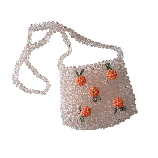 Women's Flower Transparent Beaded Cute Handmade Crystal Handbags