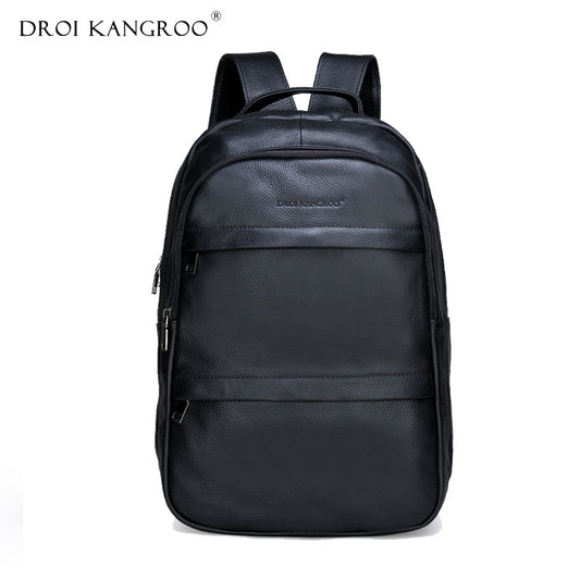 Men's Business Korean Fashion Leather Computer Large Backpacks