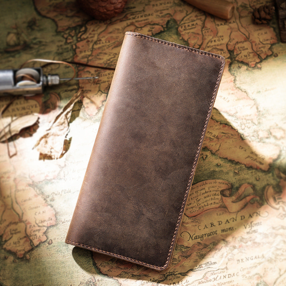 Men's Retro Crazy Horse Leather Genuine Cattlehide Men's Wallets
