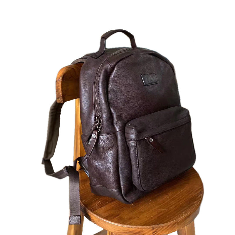 Women's & Men's & Retro Cowhide Large Capacity Business Backpacks