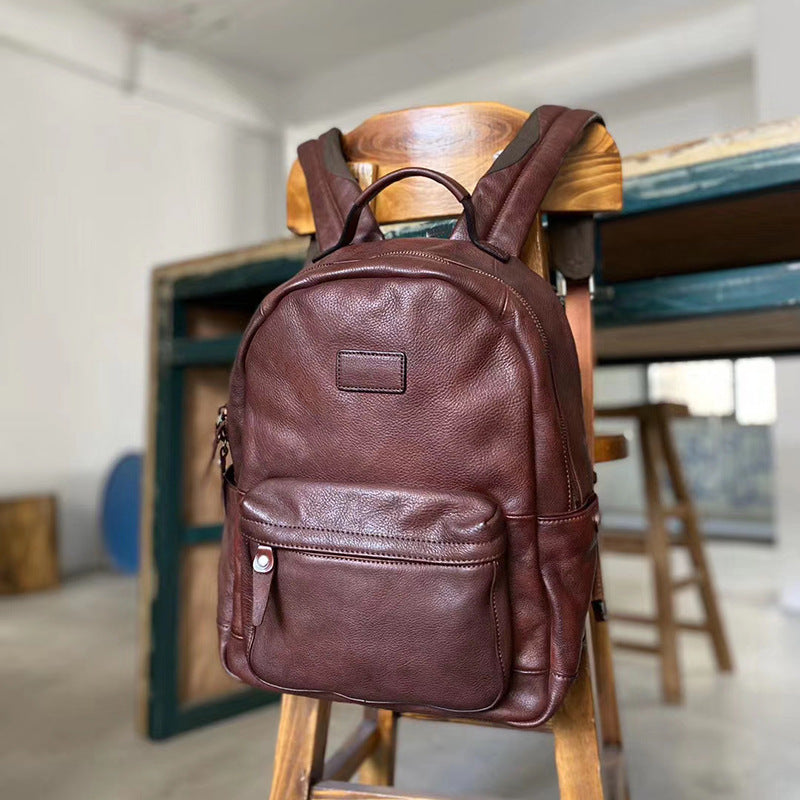 Women's & Men's & Retro Cowhide Large Capacity Business Backpacks