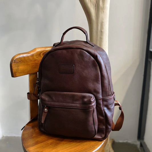 Women's & Men's & Retro Cowhide Large Capacity Business Backpacks
