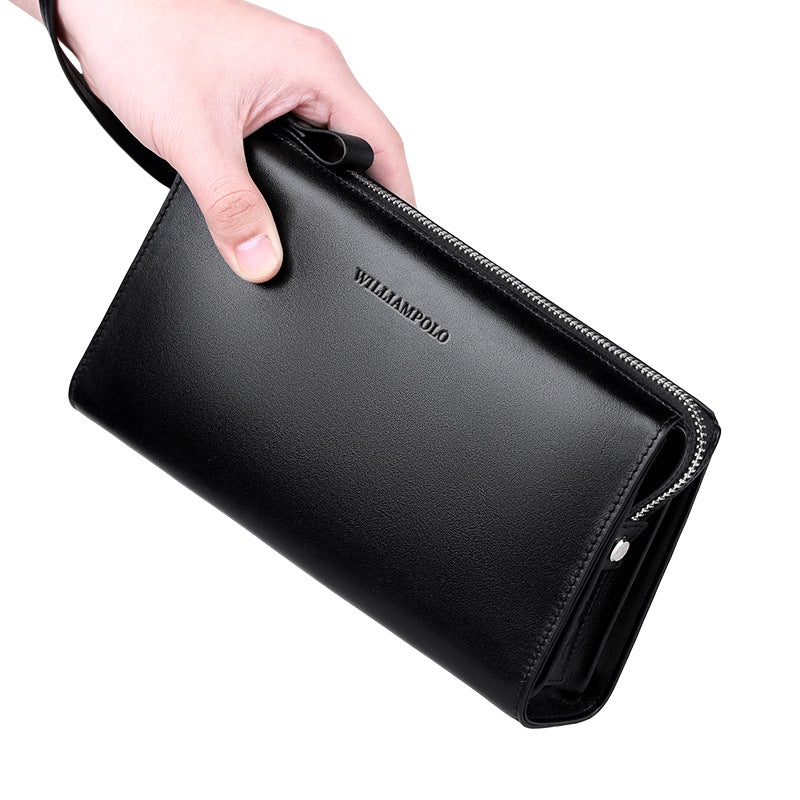 Men's Paul Clutch First Layer Cowhide Business Men's Handbags