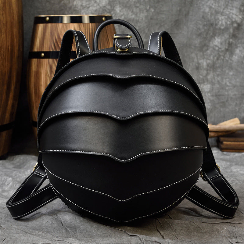 Women's Genuine Leather Fashion Personalized Beetle Unisex Backpacks
