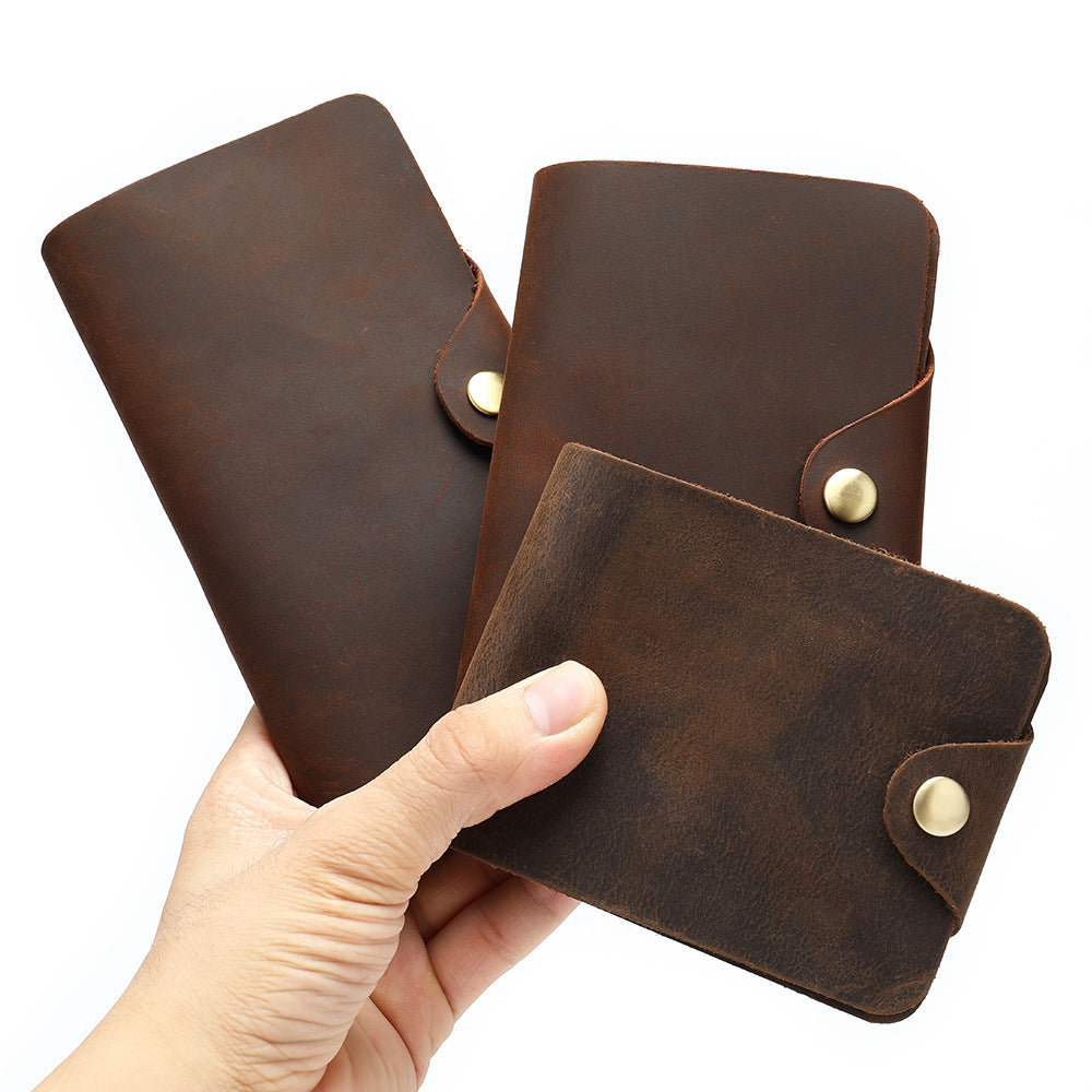 Men's Leather For Man Long Crazy Horse Men's Wallets