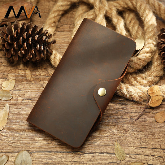 Men's Leather For Man Long Crazy Horse Men's Wallets