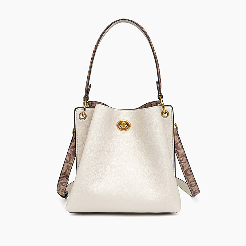 Women's Soft Leather Commuter Niche Cream Korean Shoulder Bags