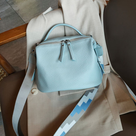 Women's Cow Leather Soft First Layer Wide Shoulder Bags