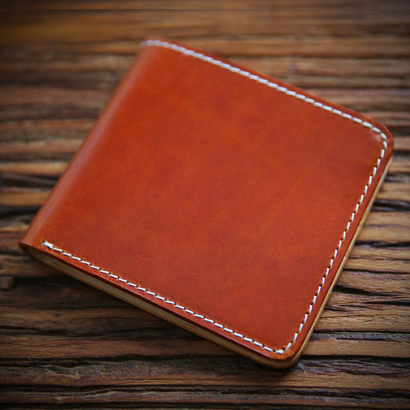 Men's Retro Vegetable Tanned Short First Layer Men's Wallets