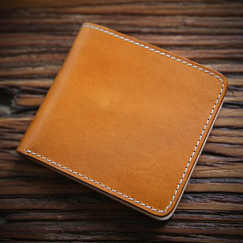 Men's Retro Vegetable Tanned Short First Layer Men's Wallets