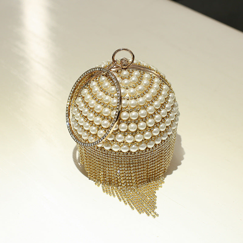 Women's Fashion Pearl Gold Sier Ball Dinner Evening Bags