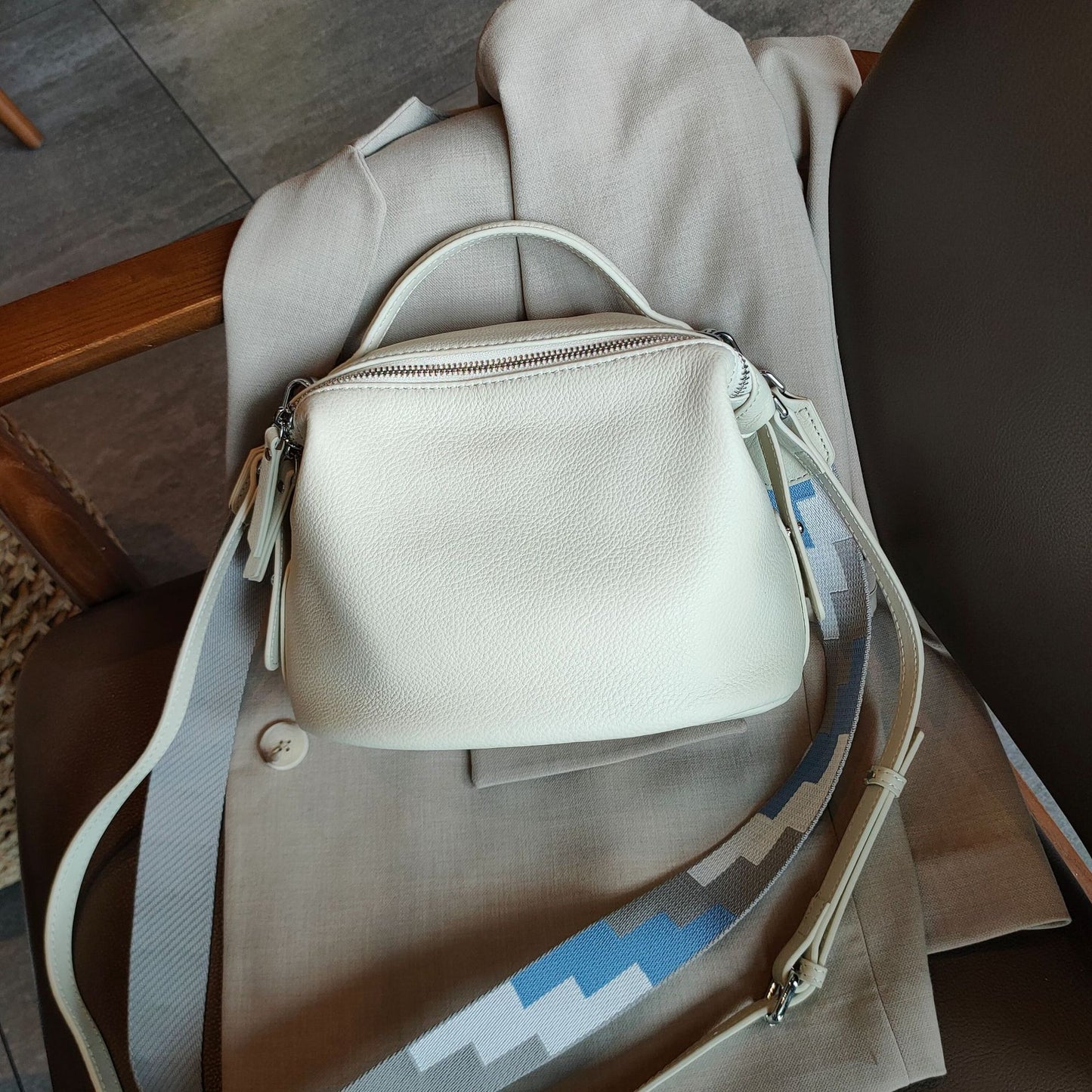 Women's Cow Leather Soft First Layer Wide Shoulder Bags