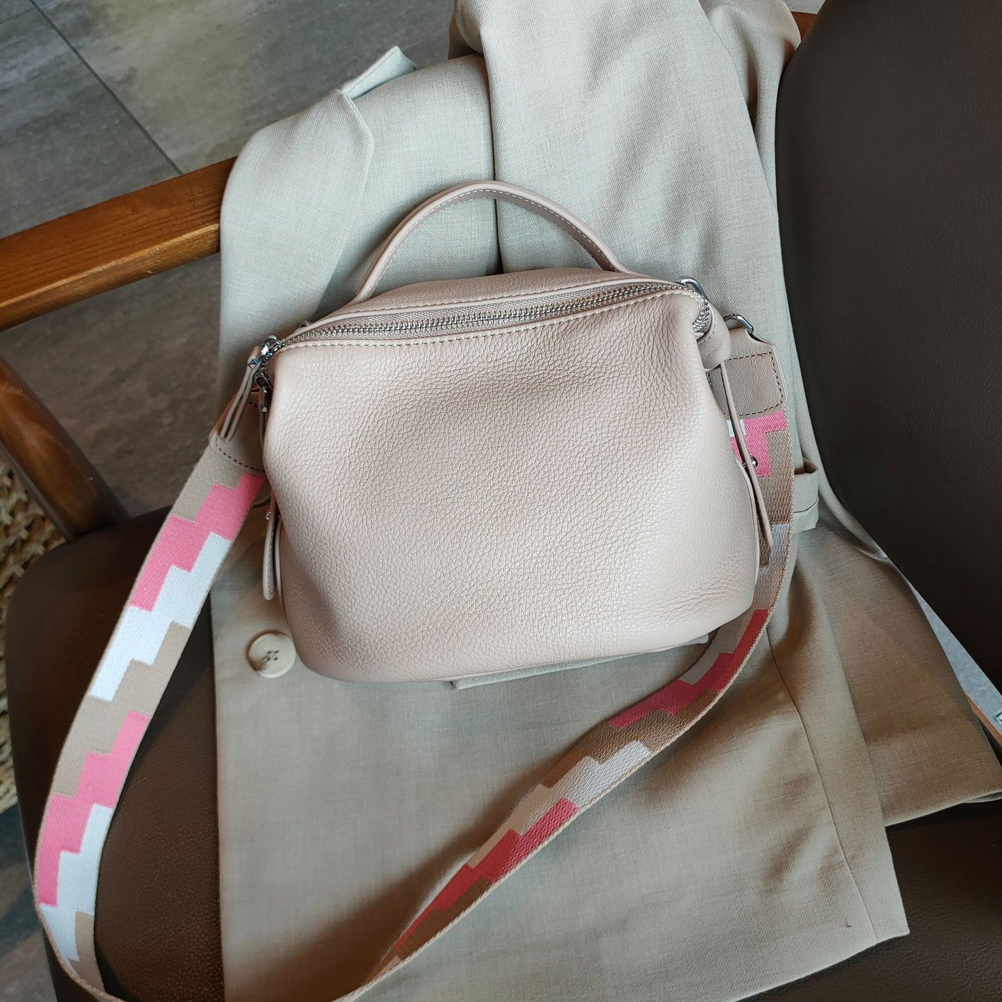 Women's Cow Leather Soft First Layer Wide Shoulder Bags