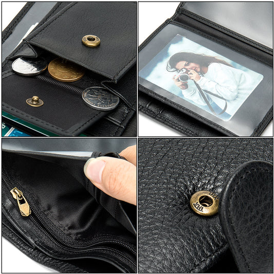 Men's Fashion Short Leather Dollar Clip With Men's Wallets