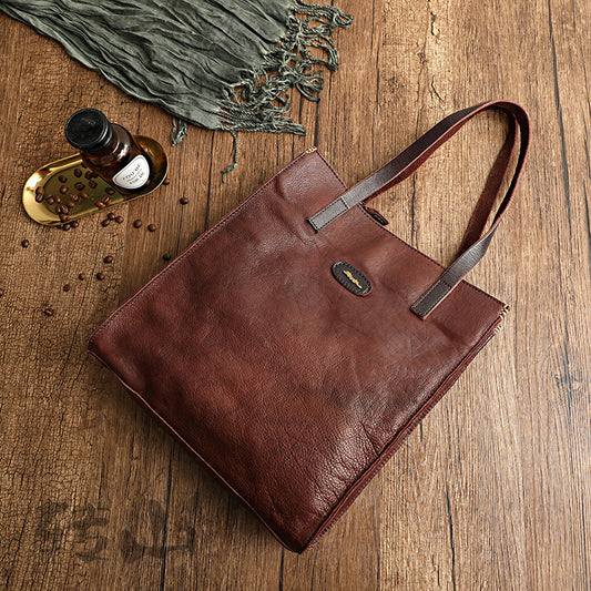 Women's Shopping Leisure Retro Light Washed Worn Handbags