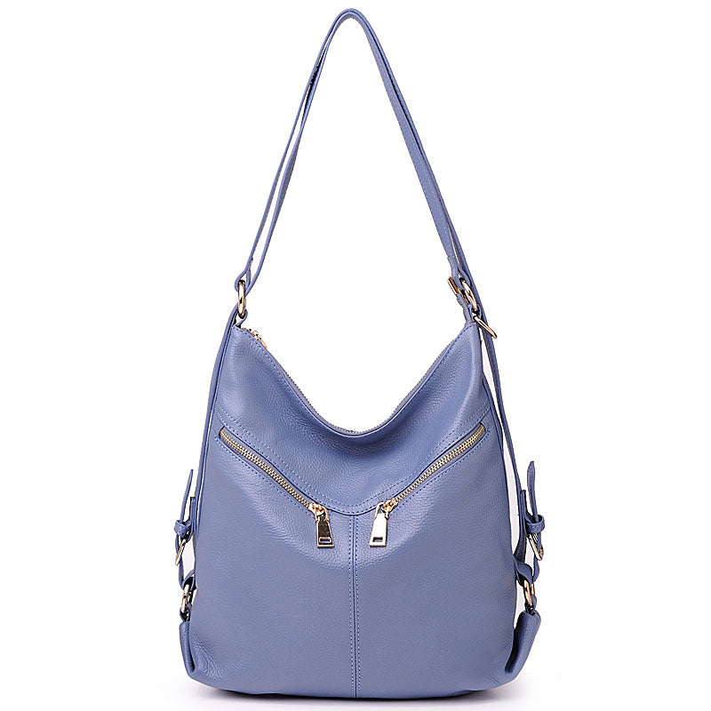 Women's College First Layer Cowhide Genuine Leather Backpacks