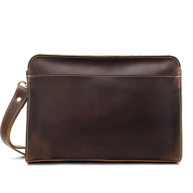 Men's Vintage Crazy Horse Leather Top Layer Men's Handbags