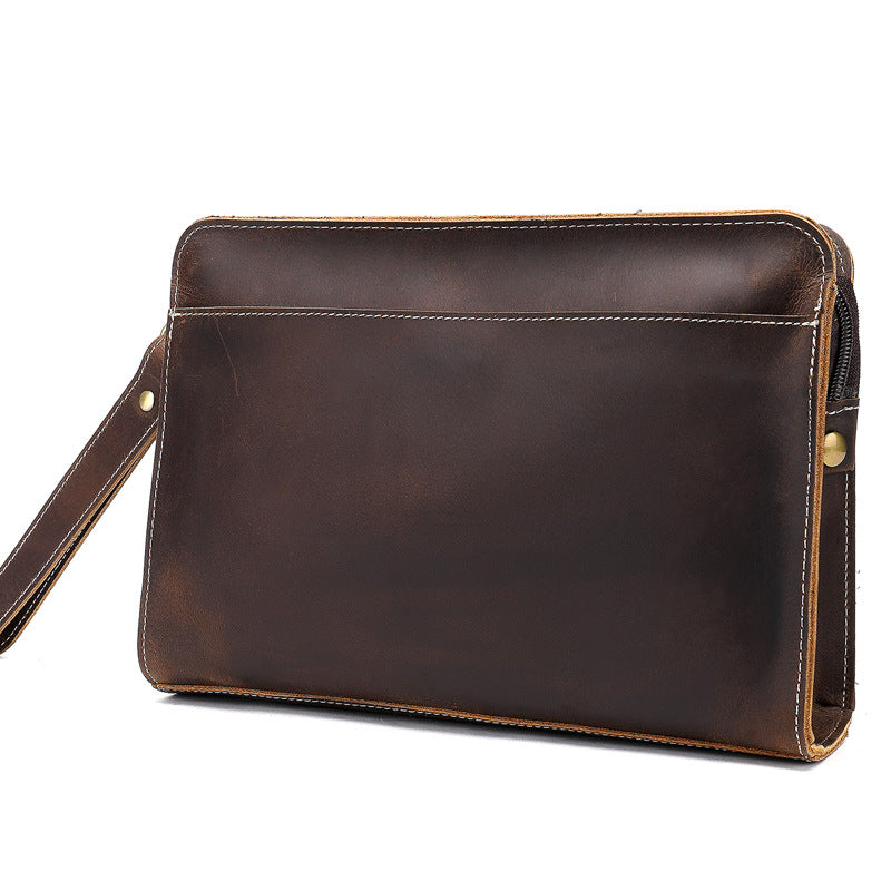 Men's Vintage Crazy Horse Leather Top Layer Men's Handbags